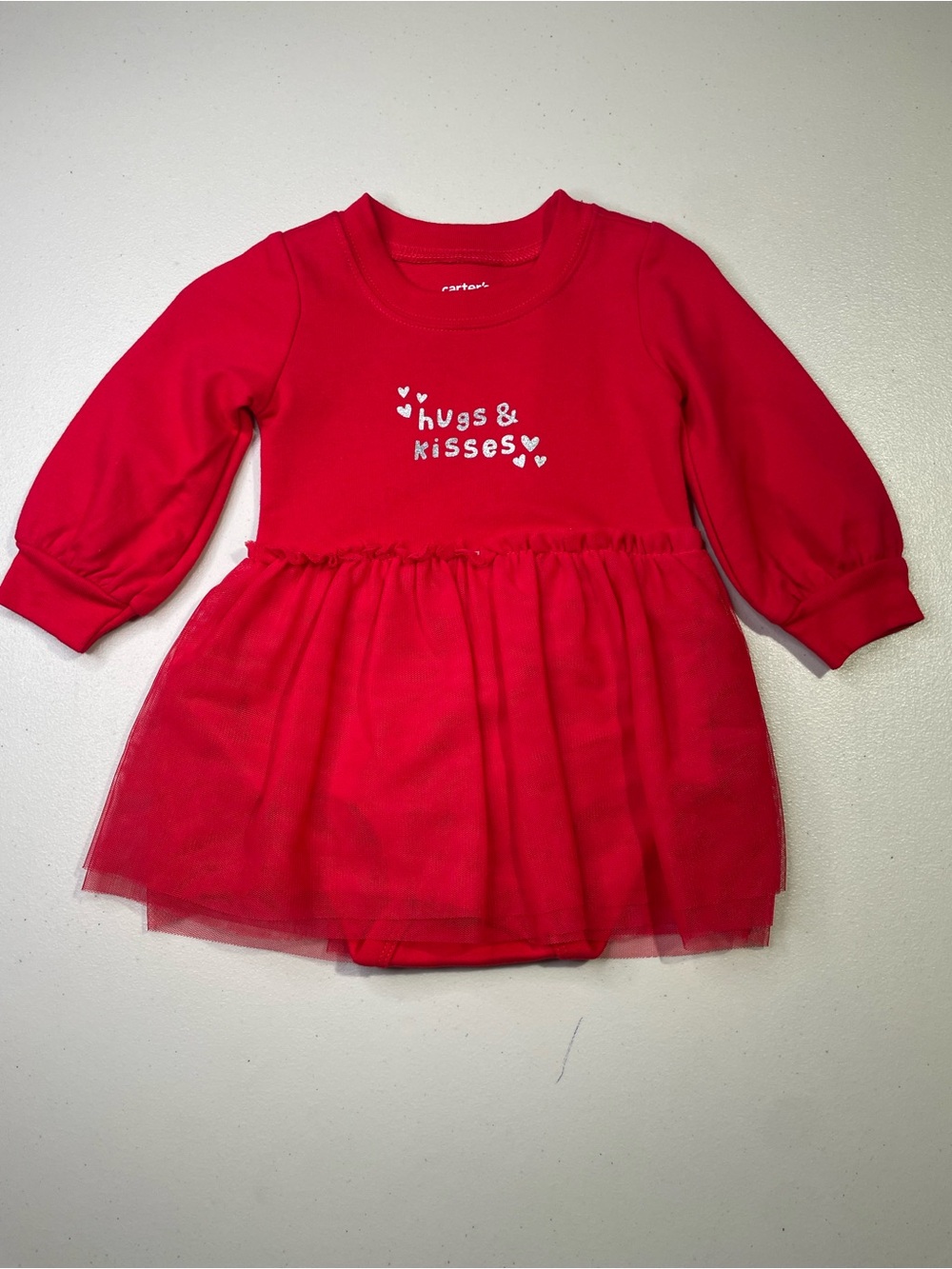 NWOT Carter's 12 Month Red 'Hugs & Kisses' Tulle Dress